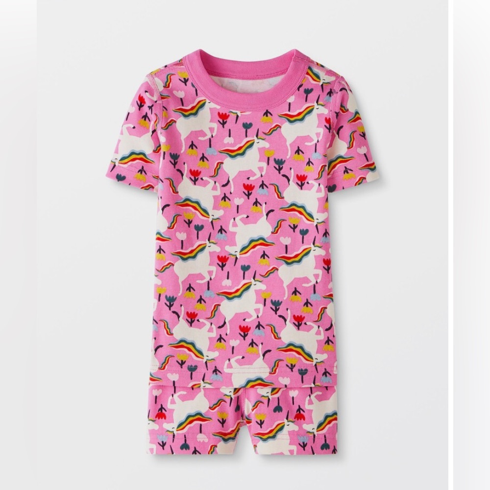Hanna andersson sz 12 Girls pink unicorn pj set
